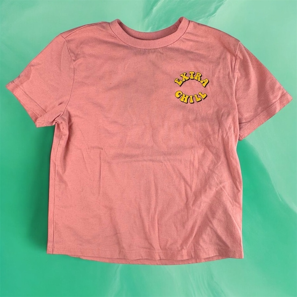 Art Class Pink and Yellow Extra Chill Graphic Short Sleeve Tee